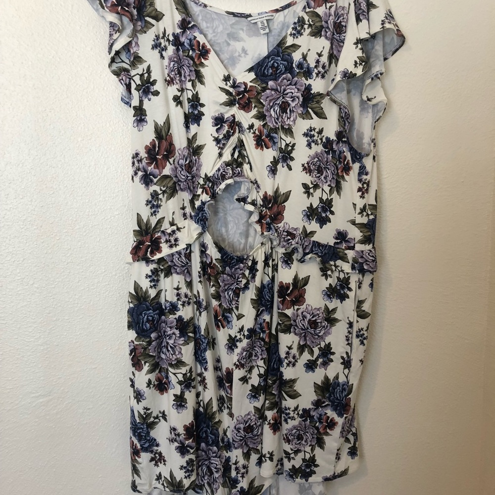 American Eagle floral romper with cut-out